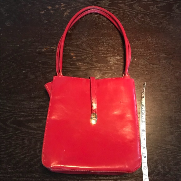 *VINTAGE!* Valentina Red Leather Purse - Picture 7 of 8
